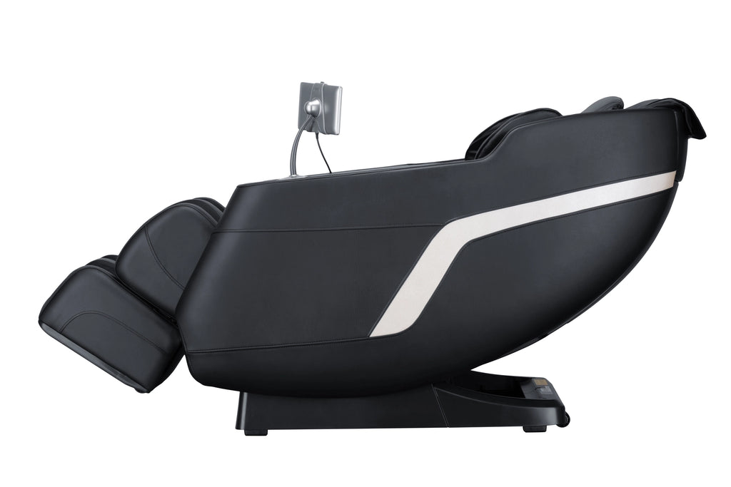 Bosscare GR8287 black massage chair with extended footrest for full-body relaxation