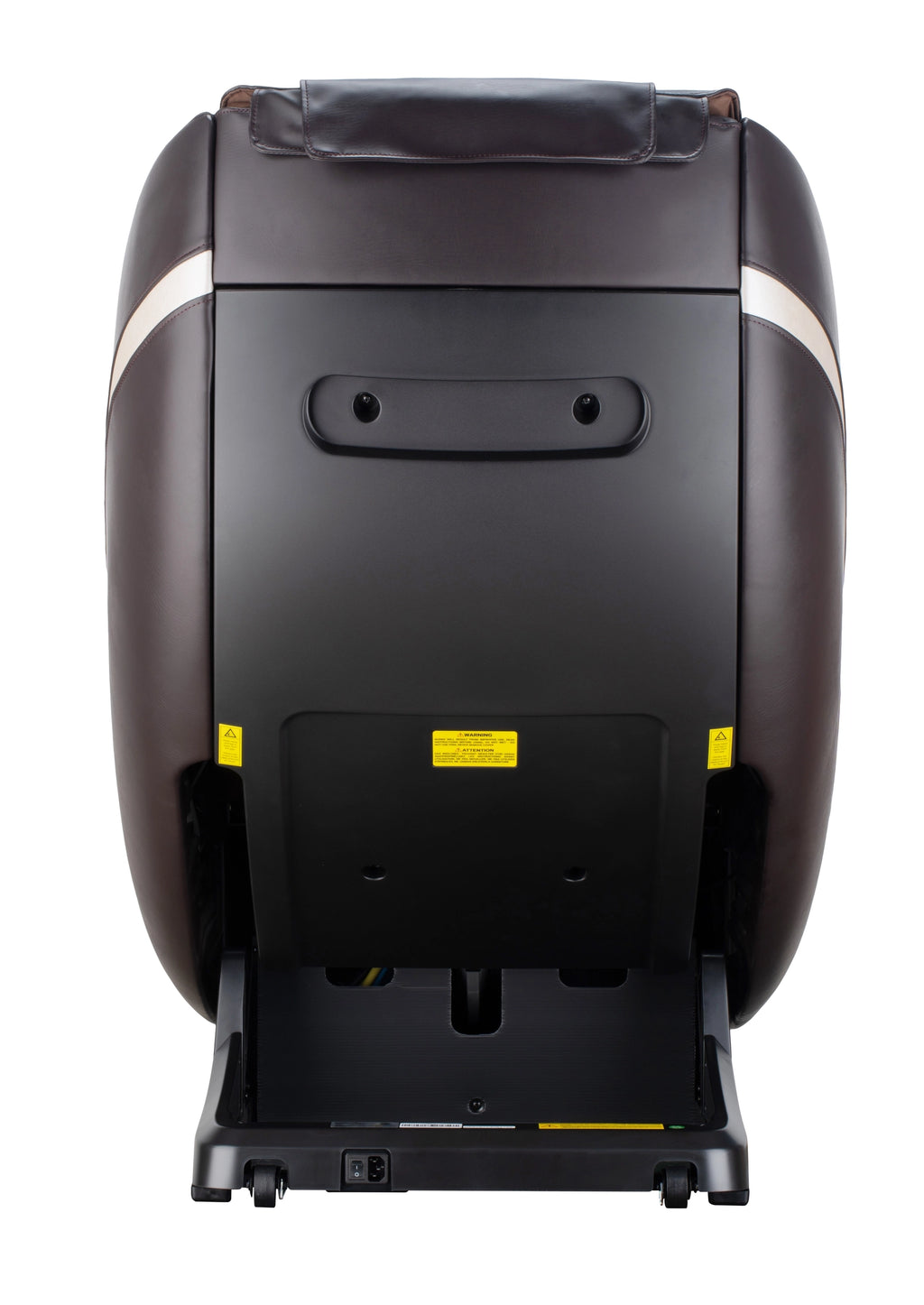Rear view of Bosscare GR8287 brown massage chair for B2B product inspection