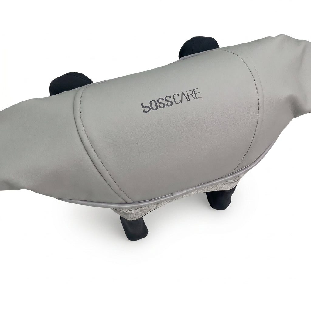 Bosscare N1 neck and shoulder massager logo and fabric detail