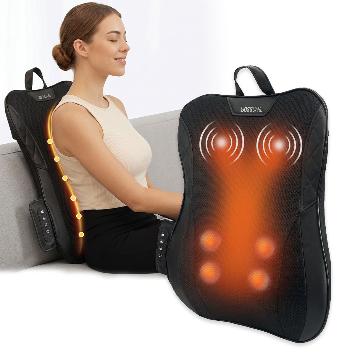 Bosscare W1 back and waist massager with heating and massage function display