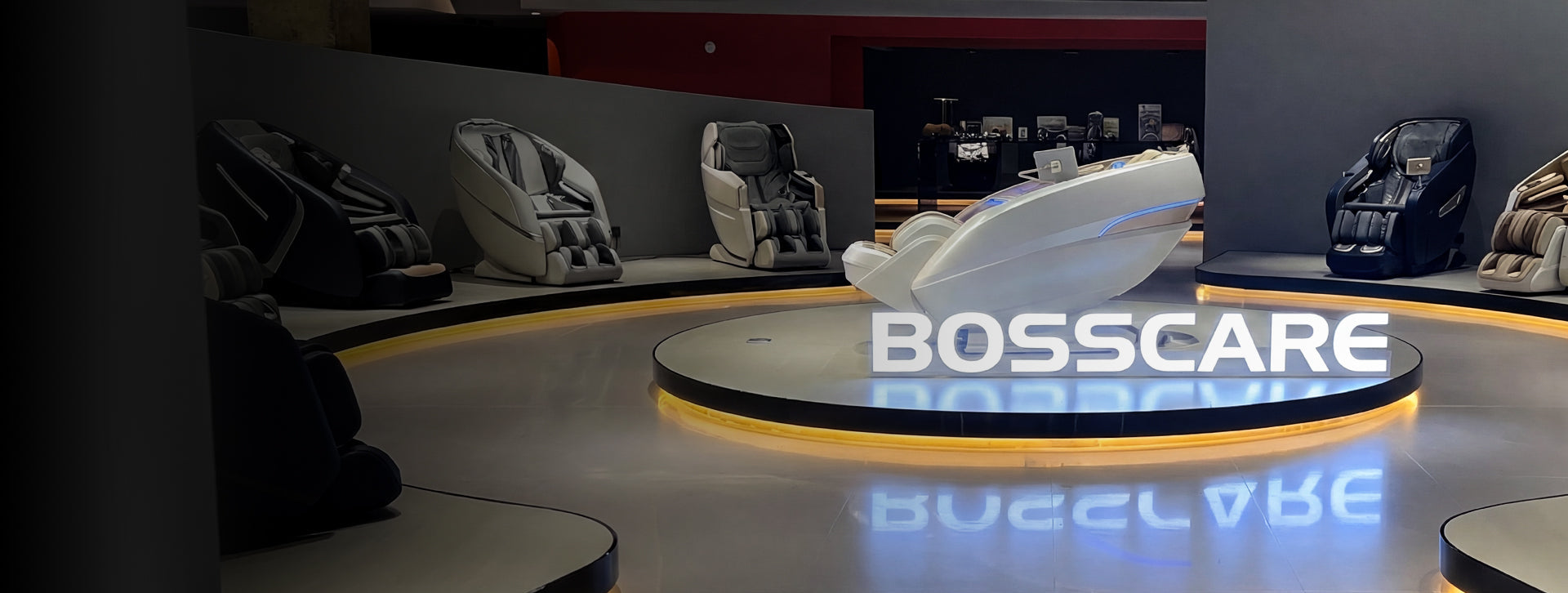 Bosscare massage chair showroom for B2B supply in Germany and Europe